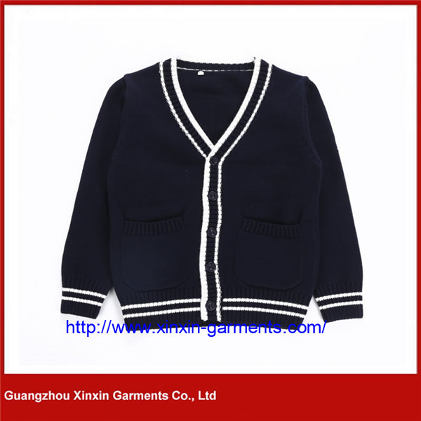 British Style Cardigan Kids Sweater 100% Cotton Primary School Uniform Designs (U141)