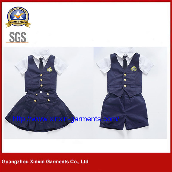 Classical Design Custom Logo Navy Students School Uniform Suit (U176)