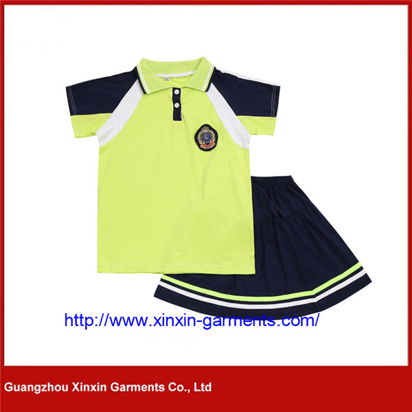 Custom Made Primary School Uniform Designs Summer Kids Boy and Girl School Uniform (U113)