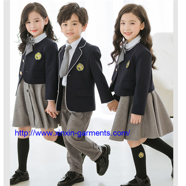 Manufacture Washable Boys Pocket Long Sleeve Blazer School Uniforms (U173)