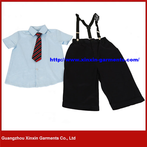 Wholesale Short Sleeve White Cotton School Uniform for Students (U87)