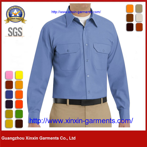 Workwear Shirts Long Sleeves Women Light Blue Overall Outdoor Mens Unisex Uniform Work Wear​ W2630