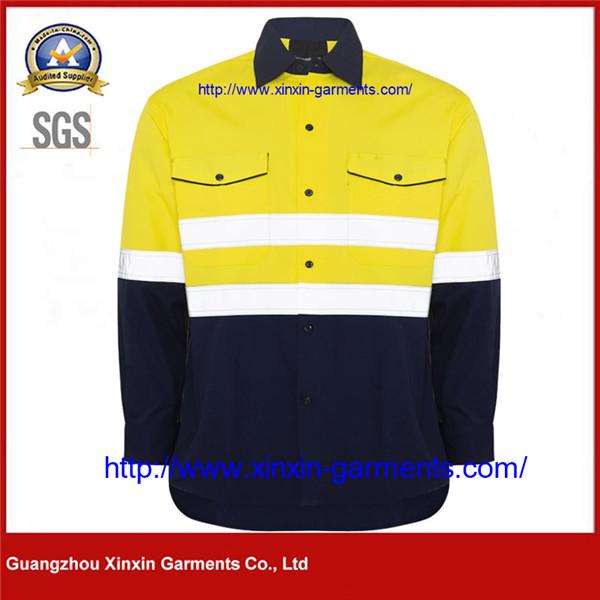 Cotton Drill Taped L S Ripstop Shirt – Yellow Navy W2418